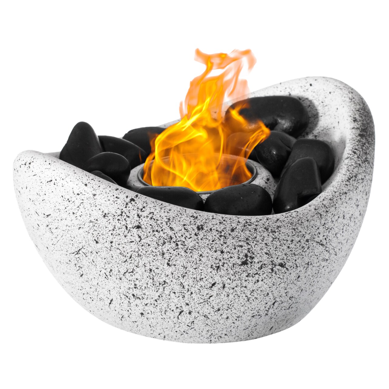 Vintiquewise Mini Tabletop Fire Pit Rubbing Alcohol Fireplace Indoor Outdoor Portable Fire Concrete Bowl Pot Fireplace